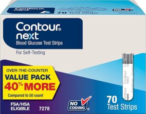Ascensia Contour Next Blood Glucose Test Strips with No Coding & Second-Chance Sampling, Compatible with All Contour Next Meters