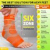 Compression Socks for Plantar Fasciitis, Achilles Tendonitis & Heel Pain Relief with Ankle and Arch Support Orange 2