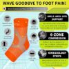 Compression Socks for Plantar Fasciitis, Achilles Tendonitis & Heel Pain Relief with Ankle and Arch Support Orange 4