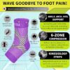 Compression Socks for Plantar Fasciitis, Achilles Tendonitis & Heel Pain Relief with Ankle and Arch Support Purple 4