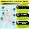 Compression Socks for Plantar Fasciitis, Achilles Tendonitis & Heel Pain Relief with Ankle and Arch Support White 4