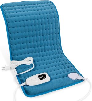 Deepsoon Heating Pad, Electric Heating Pad for Back, Neck, Abdomen, Shoulder, Knee, Arms and Legs, Dry and Moist Heat with Auto Shut Off, Christmas Gifts for Men and Women Blue Deepsoon Heating Pad, Electric Heating Pad for Back, Neck, Abdomen, Shoulder, Knee, Arms and Legs, Dry and Moist Heat with Auto Shut Off, Christmas Gifts for Men and Women Blue