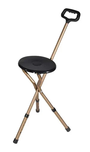 Drive Medical Folding Lightweight Adjustable Height Cane Seat - Bronze Drive Medical Folding Lightweight Adjustable Height Cane Seat - Bronze
