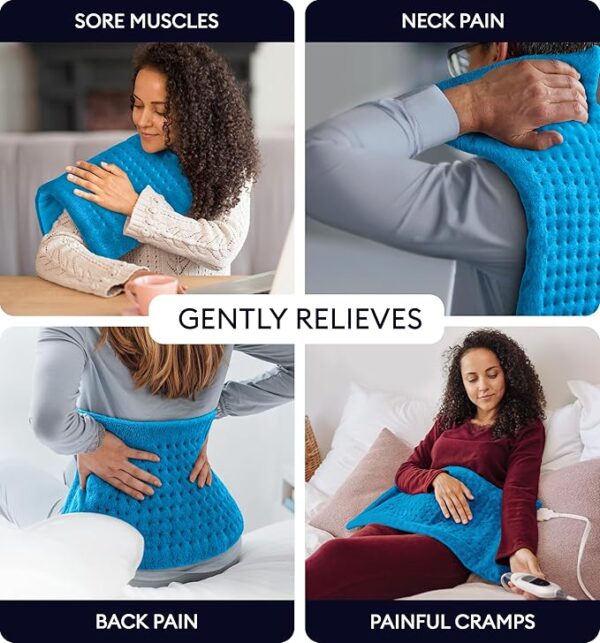 GENIANI Heating Pad Electric Throw for Back Pain, Menstrual Pain & Cramps Relief, Moist Heat Therapy for Neck and Shoulder, Auto Shut Off, Machine Washable 2