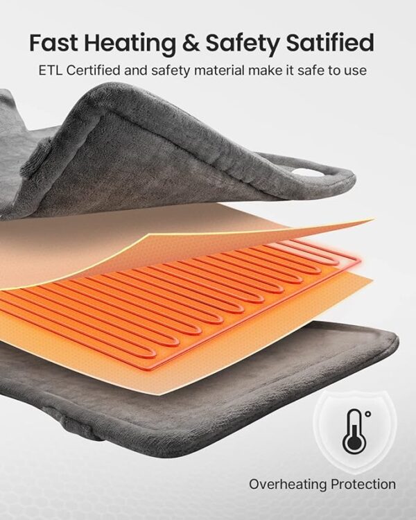 RENPHO Electric Heating Pad for Back, Heat Pad for Neck and Shoulders, Birthday and Christmas Gifts, FSA Eligible Items, ETL Certified 5
