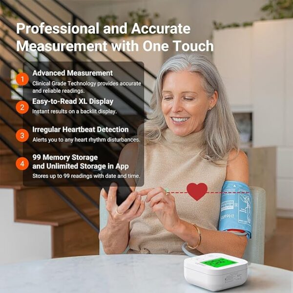 iHealth Track Bluetooth Monitor for Blood Pressure with Wide-Range Upper Arm Cuff for Large to Standard Arms 2